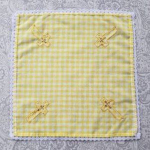 Handmade Embroidered Cross Handkerchief, Bandana
